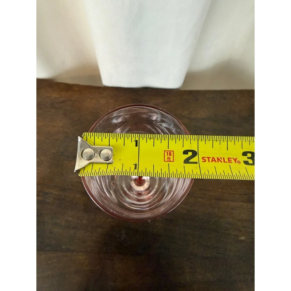 VTG 1980s Set of THREE Luminarc France Pink Stem Champagne‎ Flutes 9